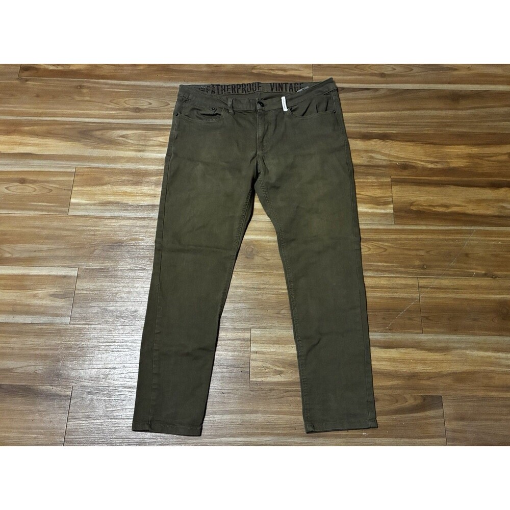 Weatherproof Vintage Men’s Skinny Fit Pants Olive Green Size 36x30